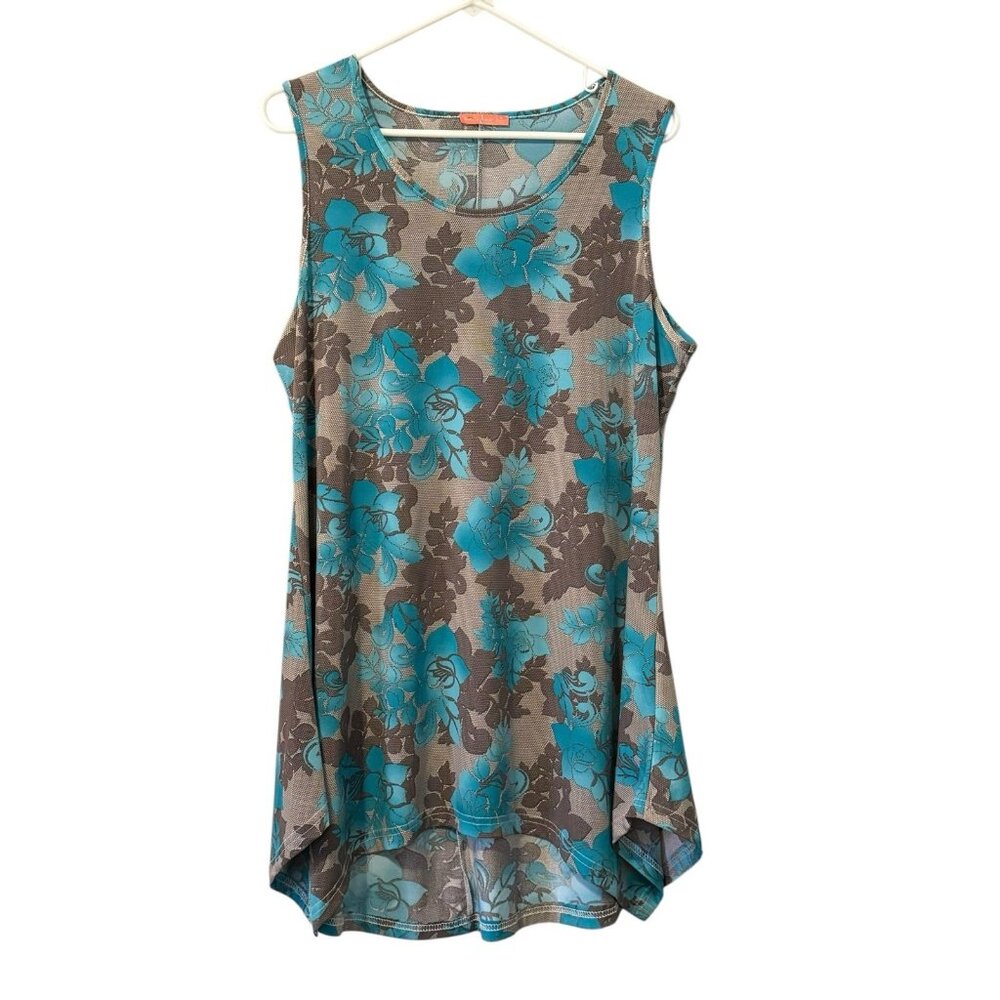 Simply Aster by Firmiana Size1X Tunic Sleeveless Top Stretch Athletic Athleisure